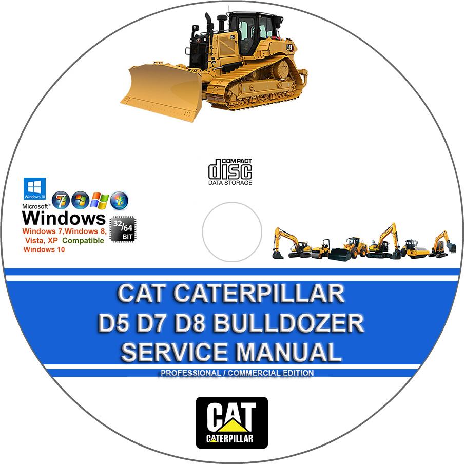 Cat Caterpillar D5 D7 D8 Bulldozer Service Repair Manual on CD